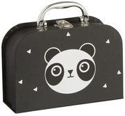 Čierny papierový kufrík so zásuvkami Panda  - 20*14*7cm