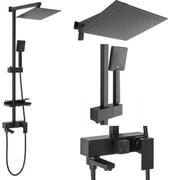 Rea Jack, sprchový set s otočným vaňovým výtokom, čierna matná, REA-P7009