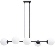 Luster na lanku FIRA 5xE27/60W/230V čierna