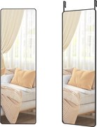 Celo­dĺžkové zrkadlo obdĺžnikové, na stenu alebo dvere, 120x40 cm, čierne