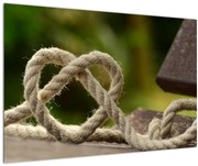 Obraz srdce z lana (90x60 cm)