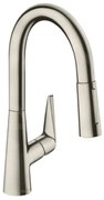 Hansgrohe Talis M51, drezová batéria s výsuvnou spŕškou, vzhľad nehrdzavejúcej ocele, HAN-72815800
