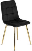 PROXIMA.store - Čalúnená jedálenska stolička YORK FARBA: čierna, FARBA NÔH: zlatá