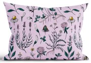 Bavlnená obliečka na vankúš Renforcé 50 × 70 cm - Herbár púdrový
