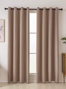 Blackout závesy Elias cappuccino - 140 × 250 cm (2 ks) - krúžky