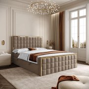 VYSOKÁ ČALÚNENÁ POSTEĽ NOEMI GOLD 140X200 ROYAL VELVET 176