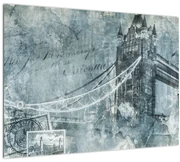 Obraz - Tower Bridge v chladných tónoch (70x50 cm)