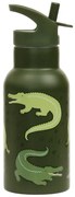 A Little Lovely Company - antikorová fľaša na pitie, 350 ml - krokodíl