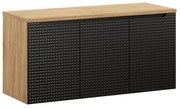Závěsná skříňka pod umyvadlo Luxor Black I s deskou 120 cm černá/dub olejovaný