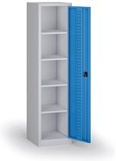 Úzka policová dielenská skriňa, 4 police, 1950 × 505 × 500 mm, modré dvere