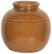 Hnedá glazúrovaná váza - Ø 8 * 8 cm