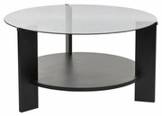 Konferenčný stolík Clara Wood Black s tmavým sklom