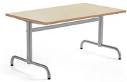 Stôl PLURAL, 1200x700x600 mm, linoleum - béžová, strieborná