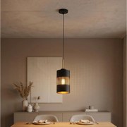LED luster na lanku BOGART 1xE27/15W/230V čierna/zlatá