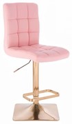 LuxuryForm DESIGN Barová stolička TOLEDO na zlatej hranatej podstave - ružová