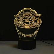 3Dmix 3DL-WD048 – 3D LED nočná lampa - Baby Yoda (Star Wars – Mandalorian) (Wood)