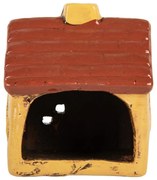 Žltý keramický svietnik na čajovú sviečku domček Village - 8*7*10 cm