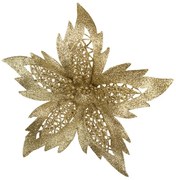 Artificial Flower Poinsettia ? 23x5 Cm Gold Colored Plastic - ? 23*5 cm