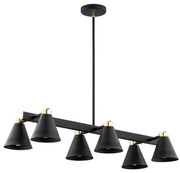 Argon 2552 - Luster na tyči AVALONE 6xE27/15W/230V čierna/zlatá