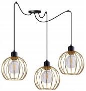 Závesné svietidlo Toronto Spider, 3x zlaté drôtené tienidlo, (výber z 2 farieb konštrukcie)