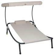 Garthen 60470 Záhradné ležadlo so strieškou a kolieskami - 202 x 139 x 152 cm