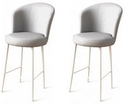 Súprava barových stoličiek Uras Grey and White, 2 ks, 2 ks