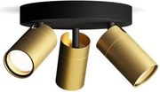Philips - Kúpeľňové bodové svietidlo IDRIS 3xGU10/5W/230V IP44 čierna/zlatá