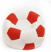 Sedací vak futbalová lopta malá bieločervená EMI