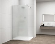 Erga Paris, sprchová zástena Walk-In 60x200 cm, 8mm sklo námraza, biely profil, ERG-V02-PARIS-060x200-FR-WH