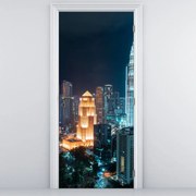 Fototapeta na dvere - Noc v Kuala Lumpur (95x205cm)