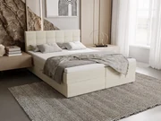 Čalúnená posteľ 180x200 ELSIE 2 s úložným priestorom - svetlo béžová