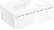Mexen Orio, kúpeľňová skrinka 70 cm s umývadlom Vela, 1 zásuvka, biela lesklá, 91A10-07023-1-BF00-W23M00