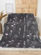 Deka mikroplyš Exclusive 150 × 200 cm – Vlčie maky tmavo sivé