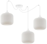 Závesné svietidlo Riffle Spider, 3x biele sklenené tienidlo, w