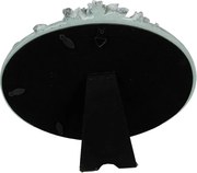 Zelený oválny fotorámik zdobený kvetmi - 19*2*22 cm / 13*18 cm