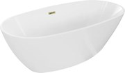 Mexen Eris voľne stojaca vaňa 170 x 80 cm, biela, prepad zlatý - 53441708000-50