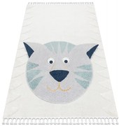 Detský koberec YOYO GD80 biely / sivý - tigrík