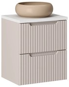 Závěsná skříňka Nova Cashmere Wiki II s deskou a umyvadlem 50 cm kašmírová/bílá