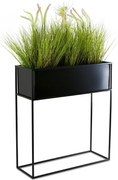 KOVOVÝ KVETINÁČ SO STOJANOM RECT 70X24X64 CM ČIERNA