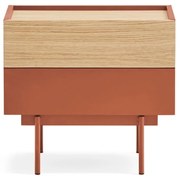 Nočný stolík v dekore duba v tehlovo-prírodnej farbe Otto – Teulat