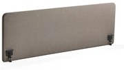 Stolový paraván ZONE, čierne svorky, 2000x650x36 mm, látka Hush, svetlohnedá