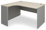 Rohový stôl SimpleOffice 140 x 120 cm, ľavý, dub svetlý / sivá