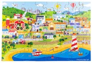 Bigjigs Toys Podlahové puzzle Mesto 48 dielikov