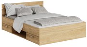 Posteľ, 140x200, dub sonoma, MICHIGAN NEW