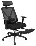 Kancelárske kreslo s podnožkou, polohovateľné, 116-133x70cm, čierne