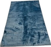 HU Modrý koberec Plush Deluxe Modra Rozmer: 50x80 cm