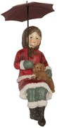Dekorácia dievčatko so psíkom a dáždnikom - 10*7*19 cm
