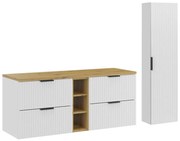 Koupelnová sestava Casad s deskou a skříňkami 140 cm bílá/dub artisan