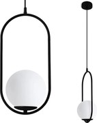 Závesné svietidlo Florence, 1x biele sklenené tienidlo, b, U