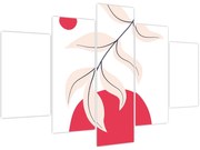 Obraz - Ružová florálna abstrakcia N⁰2 (150x105 cm)